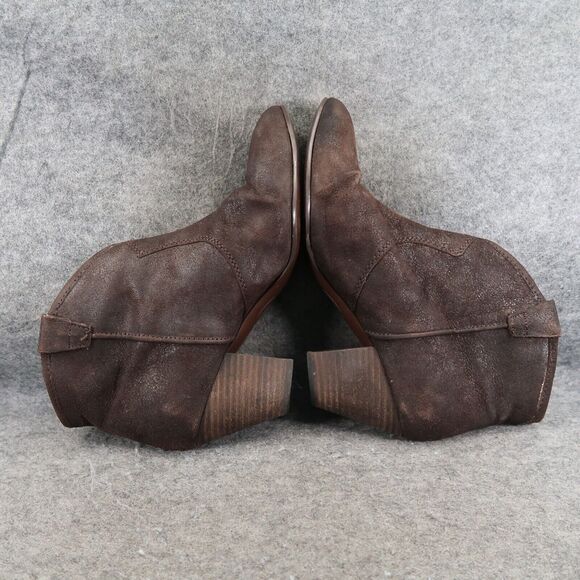 Ash Shoes Womens 40 Bootie Classic Leather Block Heel Pull On Jalouse Distressed - Picture 9 of 14